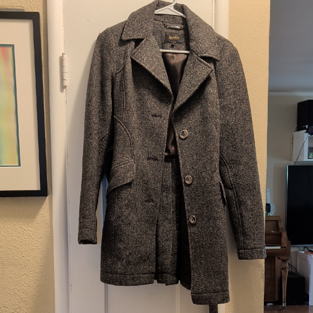 Kenneth Cole Men's Charcoal Trench Coat